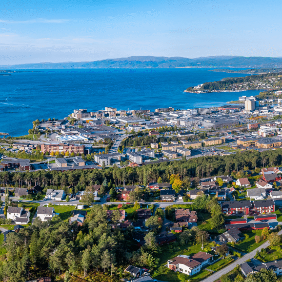 Flyfoto over Steinkjer. Foto: Atilla Haugen